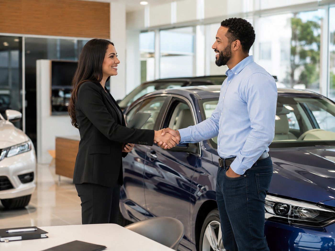 Family-owned used-car dealership lot